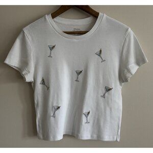 Organic collective Cropped T Shirt Large Martini By Organic Collection Women’s